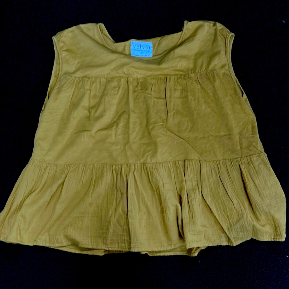 Velvet by Graham and Spencer for anthropology, goldenrod yellow baby doll top.